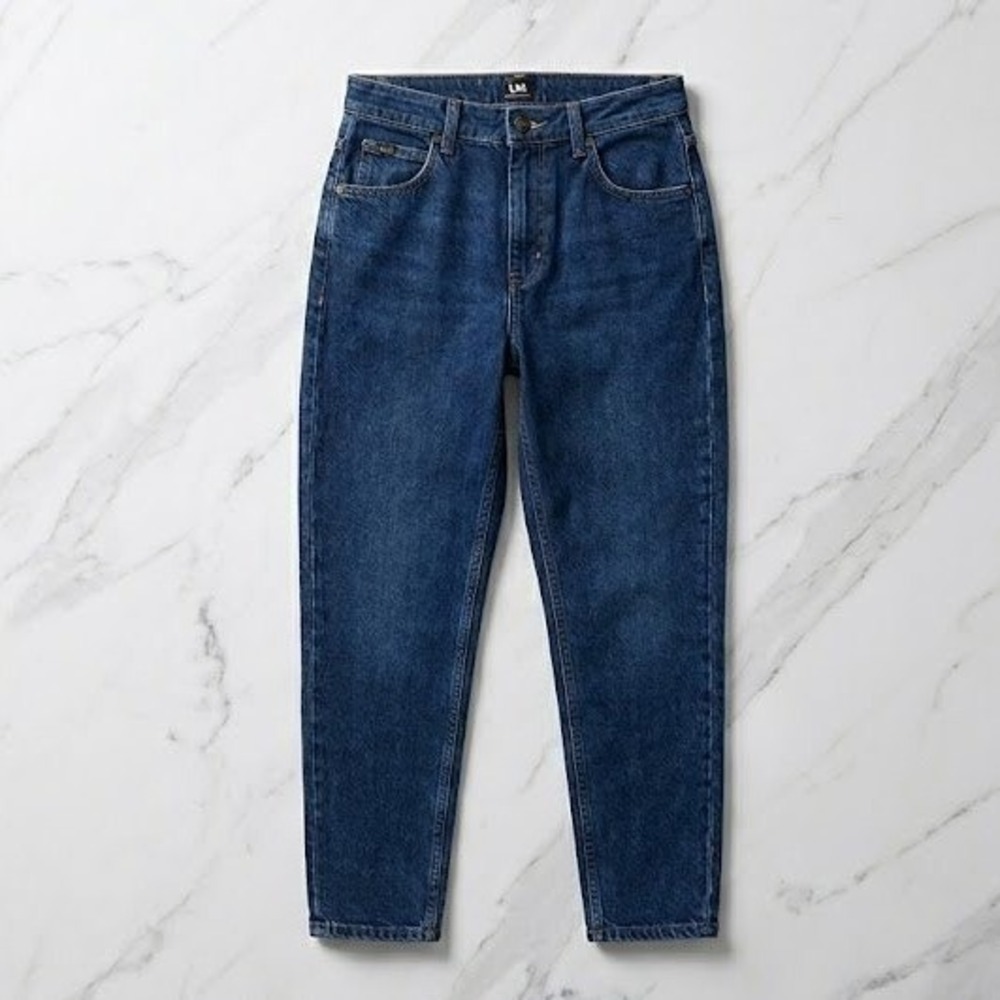Vintage Lee Mom Jeans Womens 18 Petite High Rise Tapered Dark Wash Denim 90s